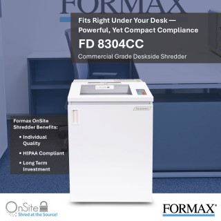 FORMAX® FD 8304 Cross-Cut Deskside Paper Shredder (P-5) FORMAX® FD 8304 Cross-Cut Deskside Paper Shredder (P-5)