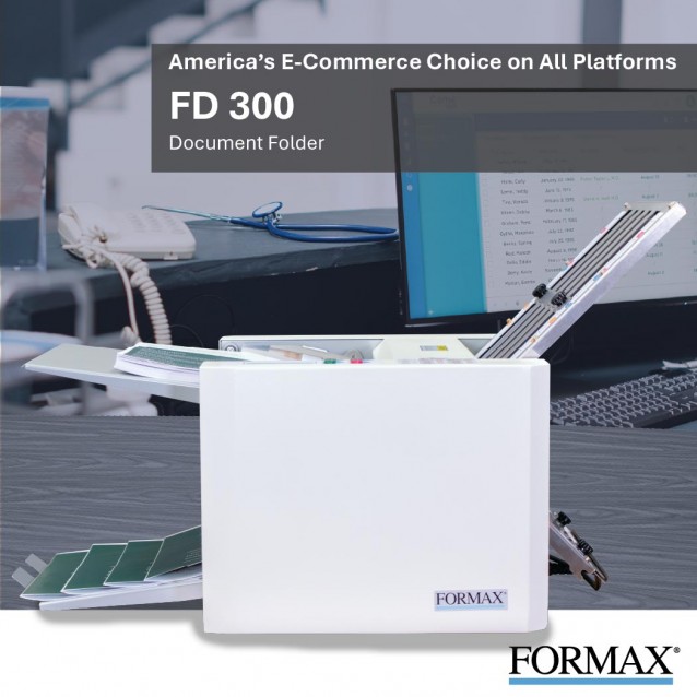 Formax FD 300 Desktop Office Paper FolderFormaxFD300Affordable Paper FolderThe FD 300 Office Desktop Folder provides an economical solution for low-volume folding projects. Formax FD 300 Desktop Office Paper FolderFormaxFD300