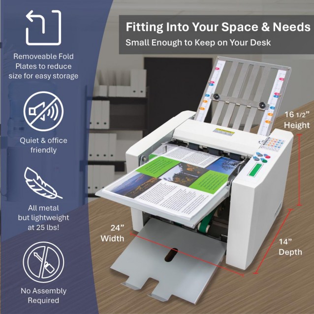 Formax FD 300 Desktop Office Paper FolderFormaxFD300Affordable Paper FolderThe FD 300 Office Desktop Folder provides an economical solution for low-volume folding projects. Formax FD 300 Desktop Office Paper FolderFormaxFD300