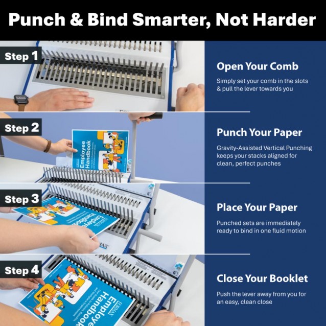 Formax ReadyCombM+ Manual Comb Punch and Binding Machine