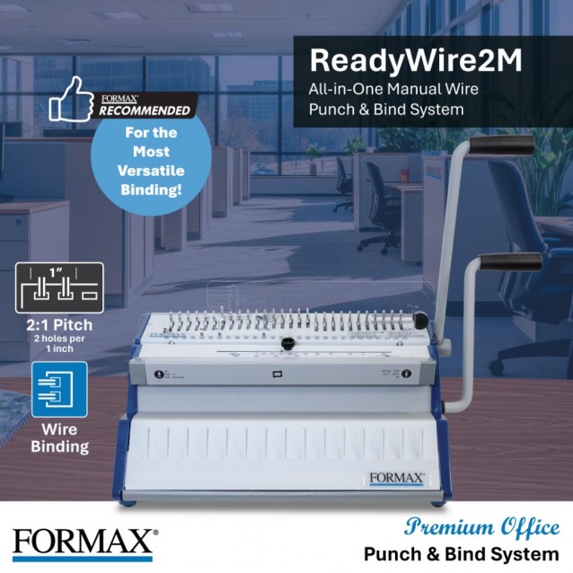 Formax ReadyWire2M Premium Manual 2:1 Pitch Punching and Binding Machine