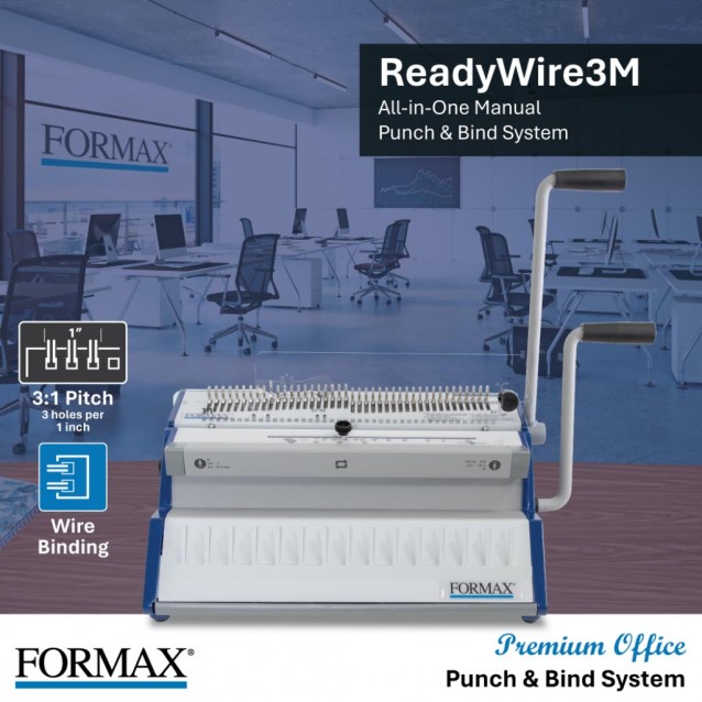 Formax ReadyWire3M Premium Manual 3:1 Pitch Punching and Binding Machine