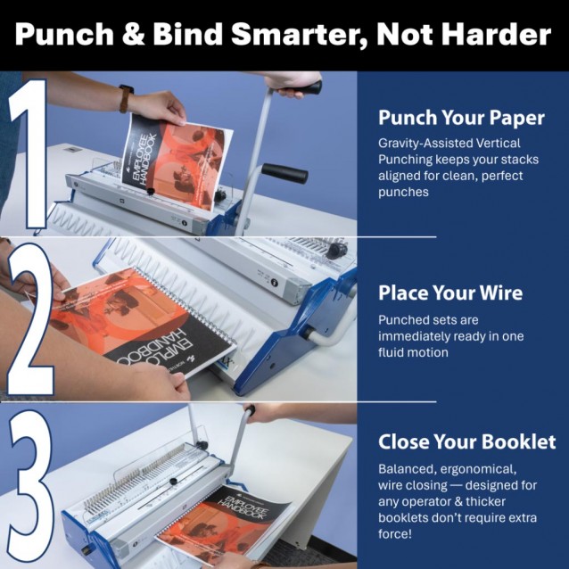 Formax ReadyWire3M Premium Manual 3:1 Pitch Punching and Binding Machine