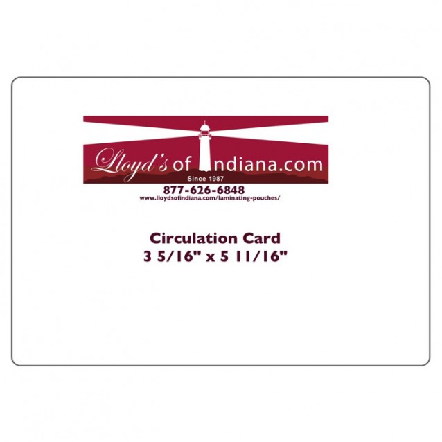 Circulation Card Laminating Pouch (3 15/16" x 5 11/16" (100mm x 145mm) Circulation Card Laminating Pouch (3 15/16" x 5 11/16" (100mm x 145mm)
