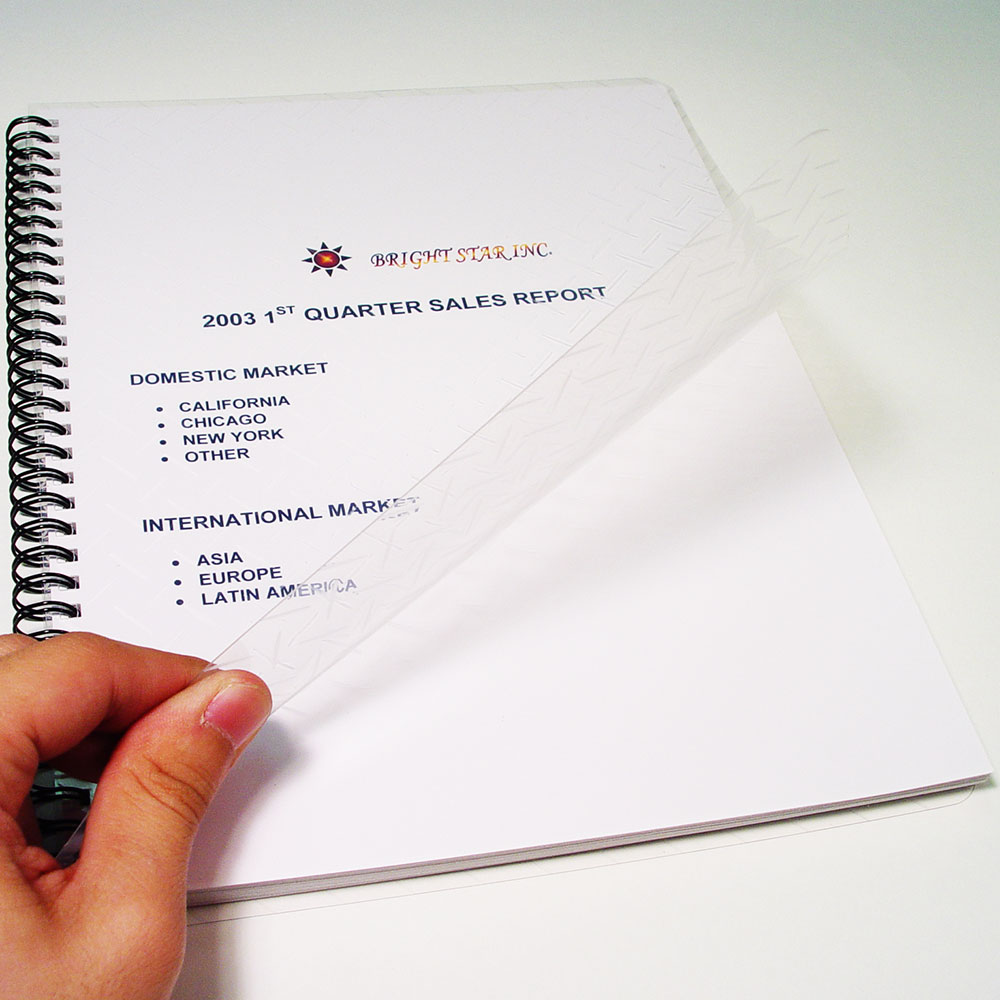 Clear Matte Finish Binding Covers - 8-1/2 x 11 Square Corner