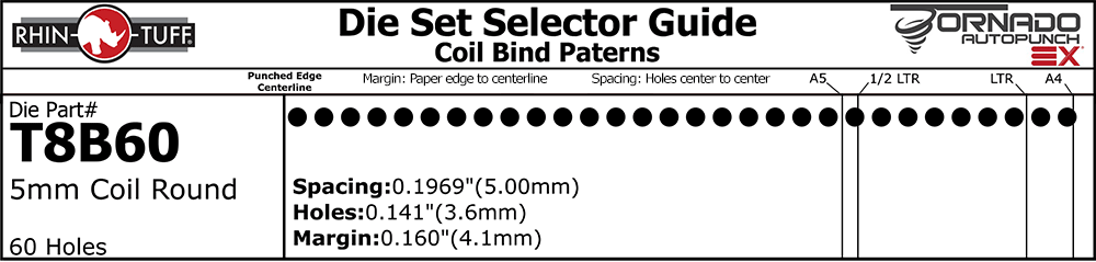 Rhin-O-Tuff Punch Die Set 5mm Coil Round for Tornado Autopunch EX