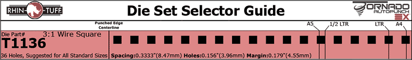 <strong><b>Rhin-O-Tuff</b></strong> punch die pattern for the Tornado Autopunch EX