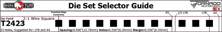 <strong><b>Rhin-O-Tuff</b></strong> punch die pattern for the Tornado Autopunch EX